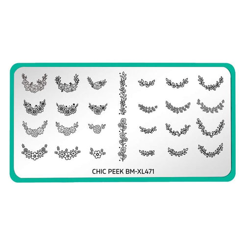 Maniology - Stamping Plate - Chic Peek: Flower Child #XL471