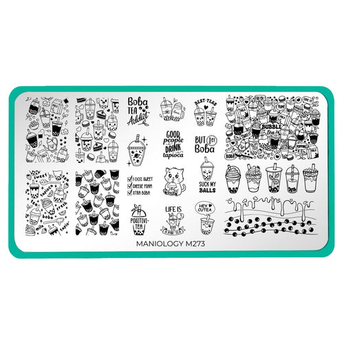 Maniology - Stamping Plate - Milk Tea Addiction #M273