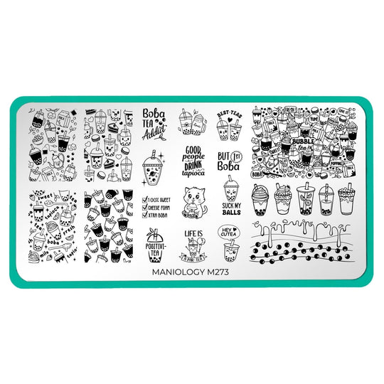 Maniology - Stamping Plate - Milk Tea Addiction #M273