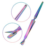 Maniology - Nail Tool - Multipurpose Cuticle Pusher Cleaner & Pincher Tool