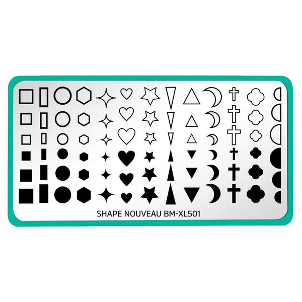 Maniology - Stamping Plate - Shape Nouveau: Back to Basics #XL501