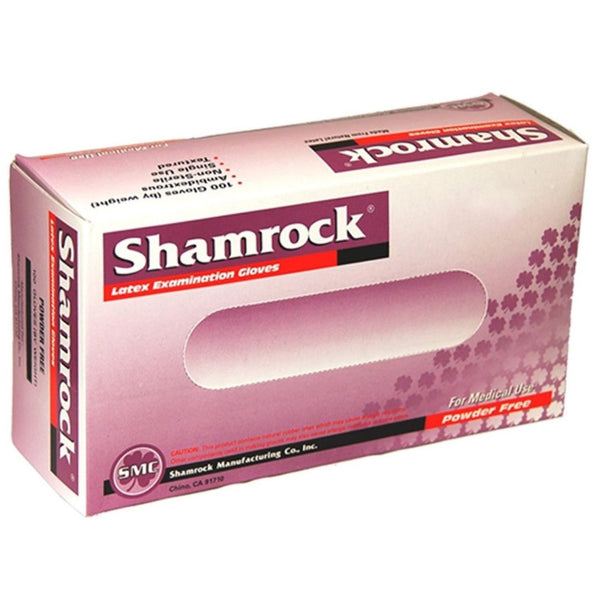 Shamrock - Powder-Free Textured Large Latex Exam Gloves 100-Pack