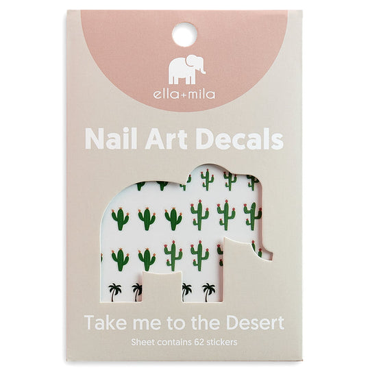ella+mila -  Nail Art Decal - Take me to the Desert - Cactus + Palm Tree + Sunflower